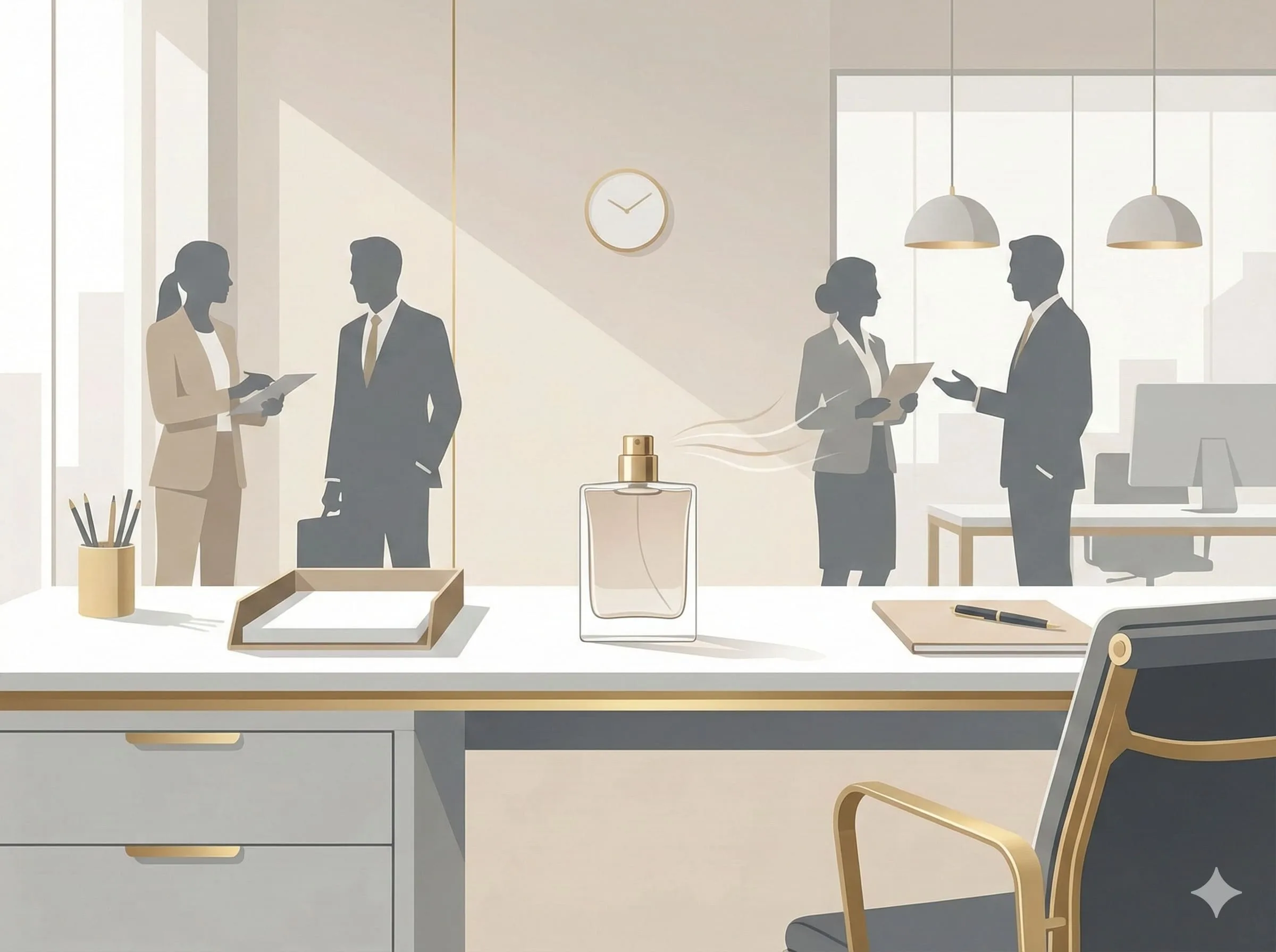 Slide A linguagem silenciosa dos perfumes em ambientes profissionais