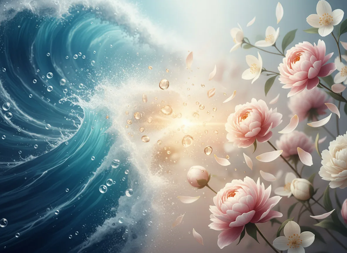 Capa do post Força e Graciosidade: O Equilíbrio Perfeito Entre o Oceano e as Flores